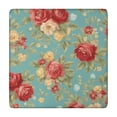 thumbnail image 1 of Pioneer Flower Floral Print Pattern Square Fitted Tablecloth with Elastic Edge,Square Table Cover,Washable Elastic Table Cover for Home Kitchen Party Decor 34"x34", 1 of 6