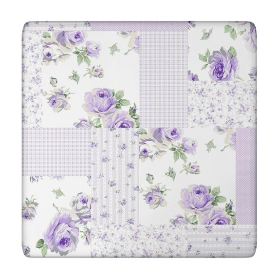 Pioneer Flower Floral Print Pattern Square Fitted Tablecloth with Elastic Edge,Square Table Cover,Washable Elastic Table Cover for Home Kitchen Party Decor 34"x34"