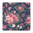 thumbnail image 1 of Pioneer Flower Floral Print Pattern Square Fitted Tablecloth with Elastic Edge,Square Table Cover,Washable Elastic Table Cover for Home Kitchen Party Decor 34"x34", 1 of 6