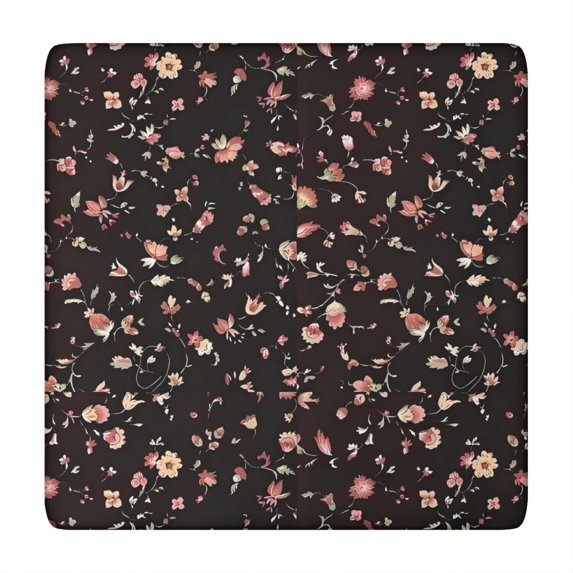 Pioneer Flower Floral Print Pattern Square Fitted Tablecloth with Elastic Edge,Square Table Cover,Washable Elastic Table Cover for Home Kitchen Party Decor 34"x34"