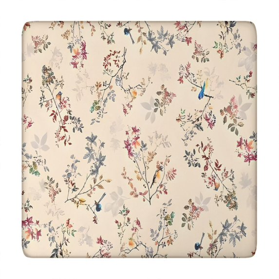 Pioneer Flower Floral Print Pattern Square Fitted Tablecloth with Elastic Edge,Square Table Cover,Washable Elastic Table Cover for Home Kitchen Party Decor 34"x34"