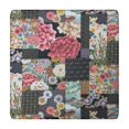 thumbnail image 1 of Pioneer Flower Floral Print Pattern Square Fitted Tablecloth with Elastic Edge,Square Table Cover,Washable Elastic Table Cover for Home Kitchen Party Decor 34"x34", 1 of 6