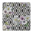 thumbnail image 1 of Pioneer Flower Floral Print Pattern Square Fitted Tablecloth with Elastic Edge,Square Table Cover,Washable Elastic Table Cover for Home Kitchen Party Decor 34"x34", 1 of 6