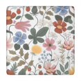 thumbnail image 1 of Pioneer Flower Floral Print Pattern Square Fitted Tablecloth with Elastic Edge,Square Table Cover,Washable Elastic Table Cover for Home Kitchen Party Decor 34"x34", 1 of 6