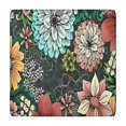 thumbnail image 1 of Pioneer Flower Floral Print Pattern Square Fitted Tablecloth with Elastic Edge,Square Table Cover,Washable Elastic Table Cover for Home Kitchen Party Decor 34"x34", 1 of 6
