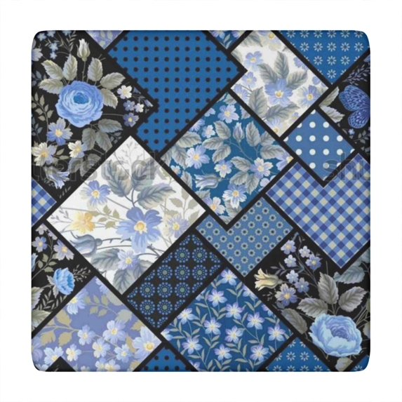 Pioneer Flower Floral Print Pattern Square Fitted Tablecloth with Elastic Edge,Square Table Cover,Washable Elastic Table Cover for Home Kitchen Party Decor 34"x34"