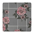 thumbnail image 1 of Pioneer Flower Floral Print Pattern Square Fitted Tablecloth with Elastic Edge,Square Table Cover,Washable Elastic Table Cover for Home Kitchen Party Decor 34"x34", 1 of 6