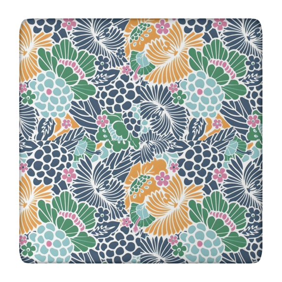 Pioneer Flower Floral Print Pattern Square Fitted Tablecloth with Elastic Edge,Square Table Cover,Washable Elastic Table Cover for Home Kitchen Party Decor 36"x36"