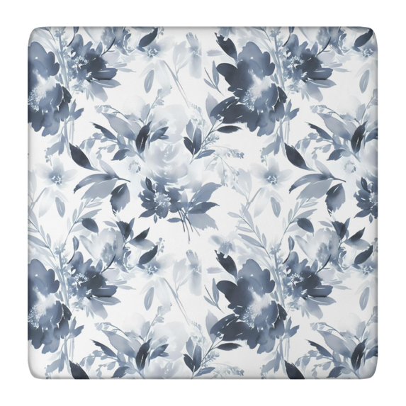 Pioneer Flower Floral Print Pattern Square Fitted Tablecloth with Elastic Edge,Square Table Cover,Washable Elastic Table Cover for Home Kitchen Party Decor 36"x36"