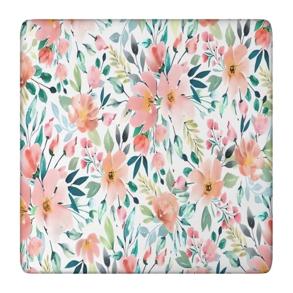 Pioneer Flower Floral Print Pattern Square Fitted Tablecloth with Elastic Edge,Square Table Cover,Washable Elastic Table Cover for Home Kitchen Party Decor 36"x36"