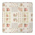 thumbnail image 1 of Pioneer Flower Floral Print Pattern Square Fitted Tablecloth with Elastic Edge,Square Table Cover,Washable Elastic Table Cover for Home Kitchen Party Decor 36"x36", 1 of 6