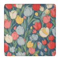 thumbnail image 1 of Pioneer Flower Floral Print Pattern Square Fitted Tablecloth with Elastic Edge,Square Table Cover,Washable Elastic Table Cover for Home Kitchen Party Decor 36"x36", 1 of 6