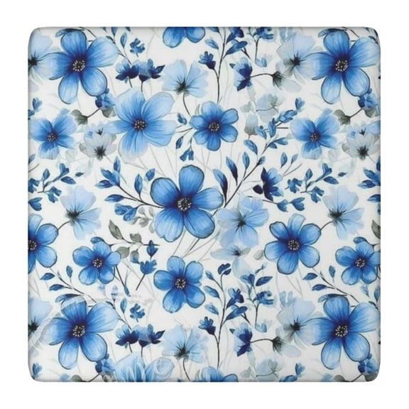 Pioneer Flower Floral Print Pattern Square Fitted Tablecloth with Elastic Edge,Square Table Cover,Washable Elastic Table Cover for Home Kitchen Party Decor 36"x36"