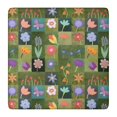 thumbnail image 1 of Pioneer Flower Floral Print Pattern Square Fitted Tablecloth with Elastic Edge,Square Table Cover,Washable Elastic Table Cover for Home Kitchen Party Decor 36"x36", 1 of 6