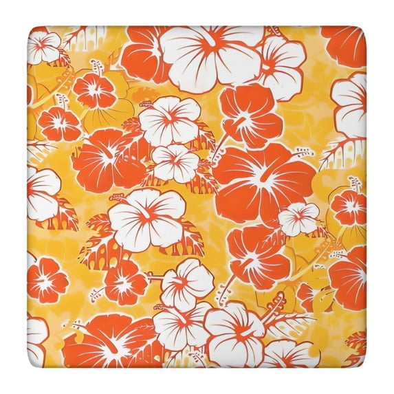 Pioneer Flower Floral Print Pattern Square Fitted Tablecloth with Elastic Edge,Square Table Cover,Washable Elastic Table Cover for Home Kitchen Party Decor 36"x36"