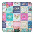 thumbnail image 1 of Pioneer Flower Floral Print Pattern Square Fitted Tablecloth with Elastic Edge,Square Table Cover,Washable Elastic Table Cover for Home Kitchen Party Decor 36"x36", 1 of 6