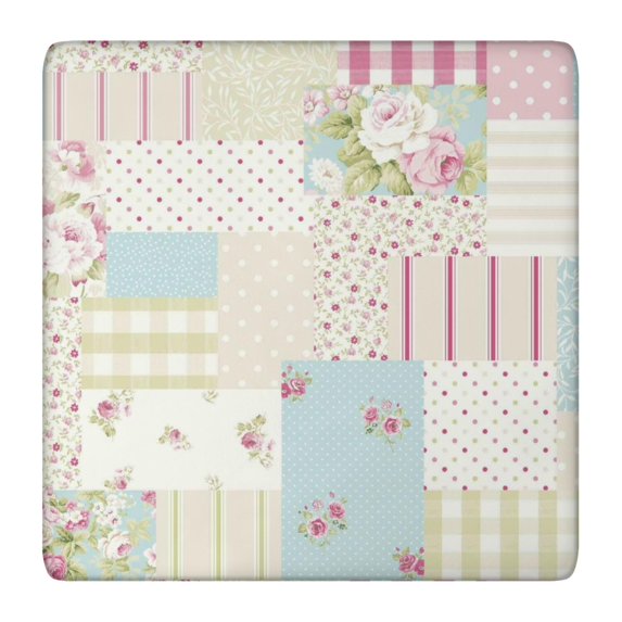 Pioneer Flower Floral Print Pattern Square Fitted Tablecloth with Elastic Edge,Square Table Cover,Washable Elastic Table Cover for Home Kitchen Party Decor 36"x36"