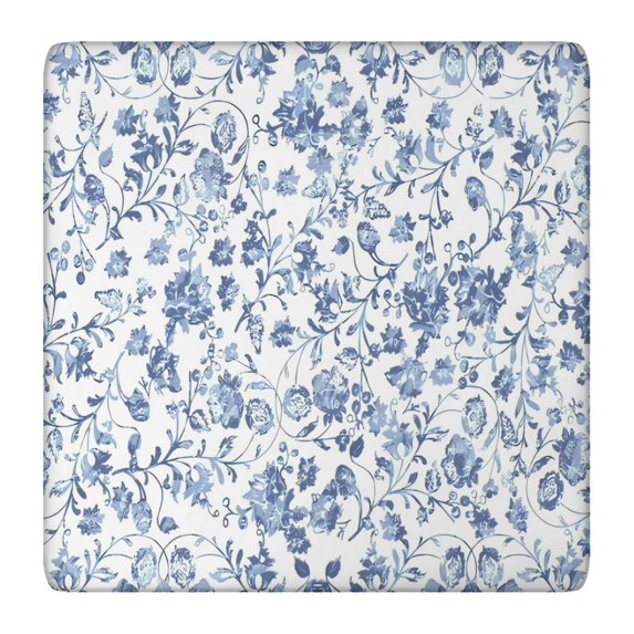 Pioneer Flower Floral Print Pattern Square Fitted Tablecloth with Elastic Edge,Square Table Cover,Washable Elastic Table Cover for Home Kitchen Party Decor 36"x36"