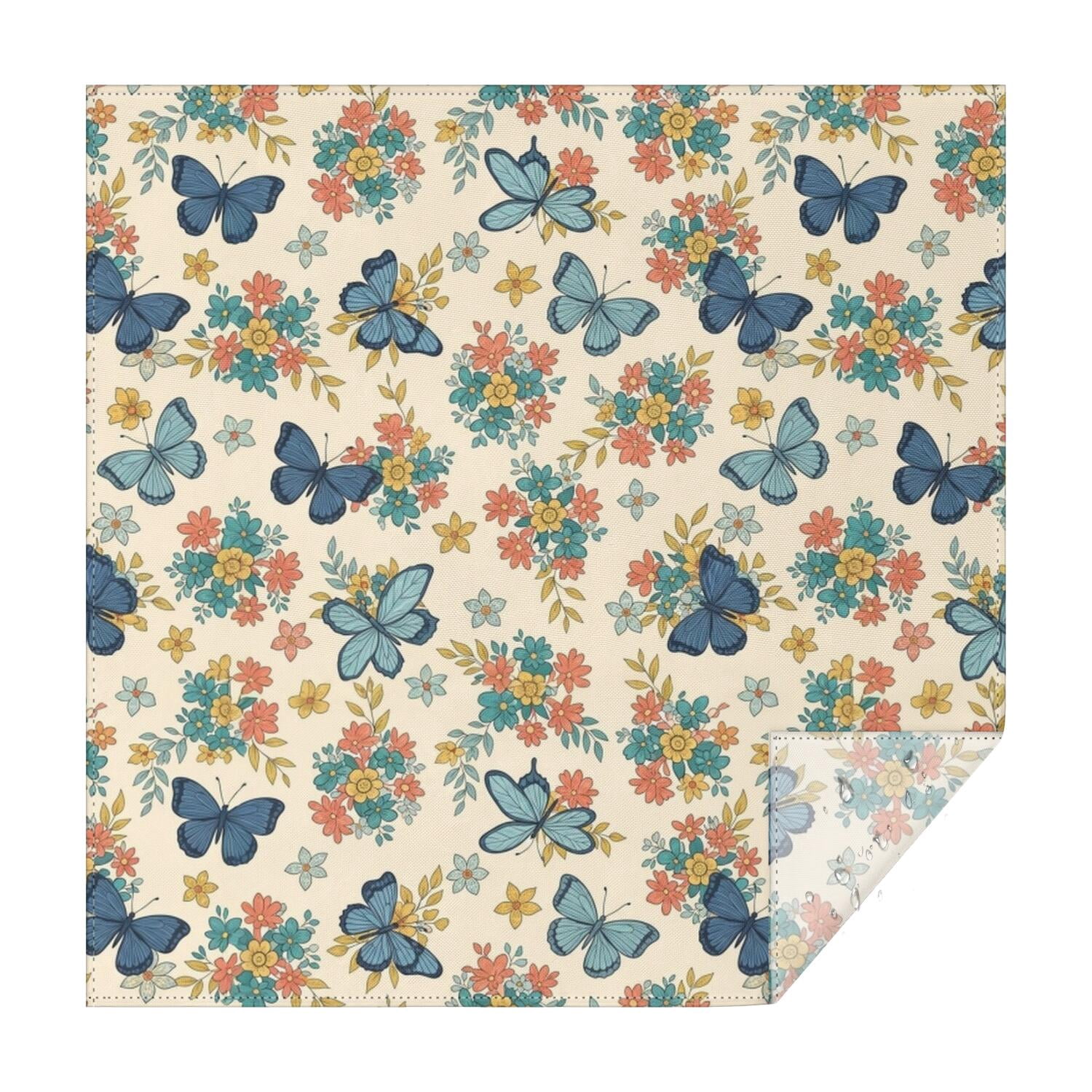 Pioneer Flower Floral Print Pattern Square Tablecloth, Polyester Dining ...