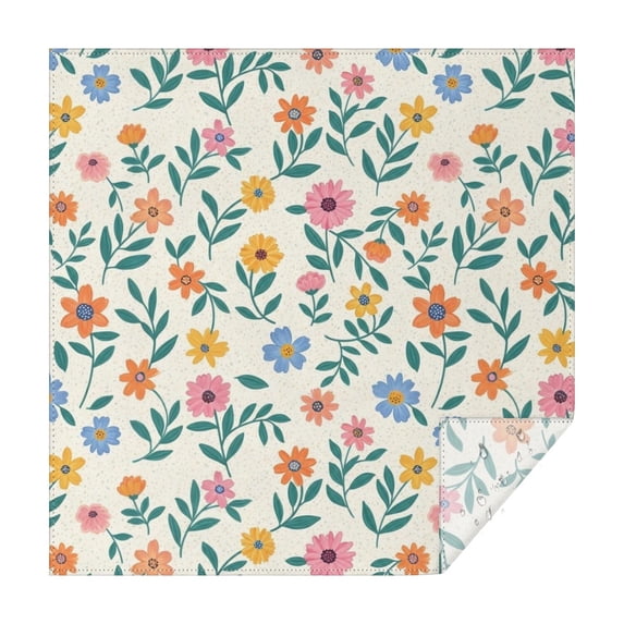 Pioneer Flower Floral Print Pattern Square Tablecloth, Polyester ...