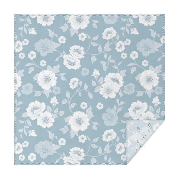 Pioneer Flower Floral Print Pattern Square Tablecloth, Polyester ...