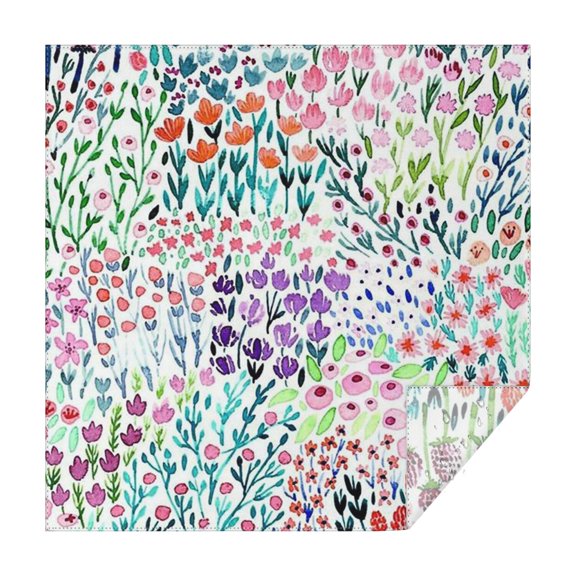 Pioneer Flower Floral Print Pattern Square Tablecloth,Waterproof Square Table Cover,Wipeable Spillproof Washable Table Cover for Home Kitchen Party Decor 42"X42"(107x107cm)
