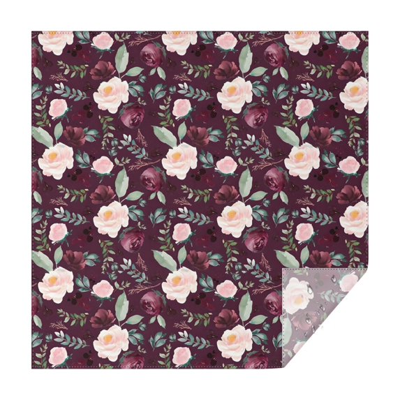 Pioneer Flower Floral Print Pattern Square Tablecloth,Waterproof Square Table Cover,Wipeable Spillproof Washable Table Cover for Home Kitchen Party Decor 42"X42"(107x107cm)