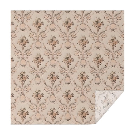 Pioneer Flower Floral Print Pattern Square Tablecloth,Waterproof Square Table Cover,Wipeable Spillproof Washable Table Cover for Home Kitchen Party Decor 42"X42"(107x107cm)