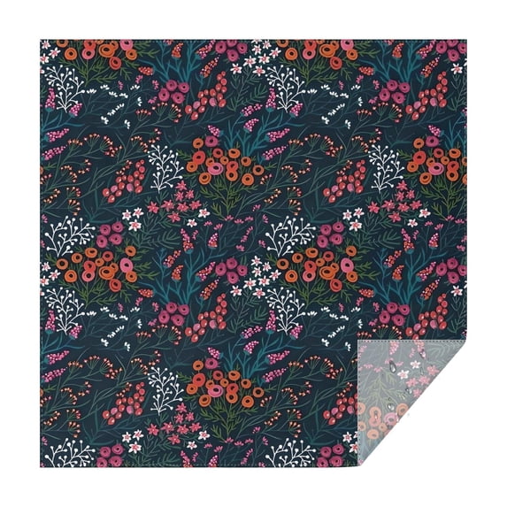 Pioneer Flower Floral Print Pattern Square Tablecloth,Waterproof Square Table Cover,Wipeable Spillproof Washable Table Cover for Home Kitchen Party Decor 52"x52"(132x132cm)