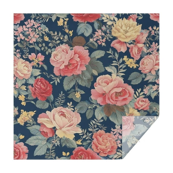 Pioneer Flower Floral Print Pattern Square Tablecloth,Waterproof Square Table Cover,Wipeable Spillproof Washable Table Cover for Home Kitchen Party Decor 60"x60"(152x152cm)