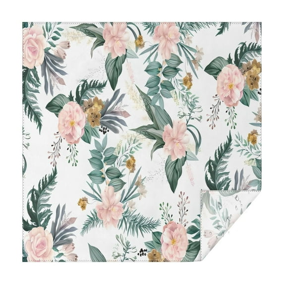 Pioneer Flower Floral Print Pattern Square Tablecloth,Waterproof Square Table Cover,Wipeable Spillproof Washable Table Cover for Home Kitchen Party Decor 42"X42"(107x107cm)