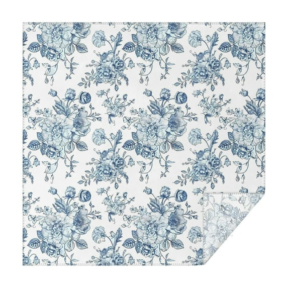 Pioneer Flower Floral Print Pattern Square Tablecloth,Waterproof Square Table Cover,Wipeable Spillproof Washable Table Cover for Home Kitchen Party Decor 42"X42"(107x107cm)