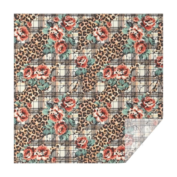 Pioneer Flower Floral Print Pattern Square Tablecloth,Waterproof Square Table Cover,Wipeable Spillproof Washable Table Cover for Home Kitchen Party Decor 42"X42"(107x107cm)