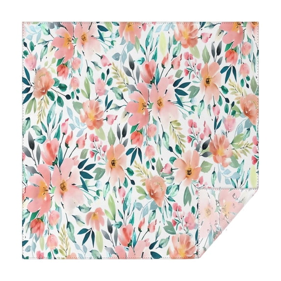 Pioneer Flower Floral Print Pattern Square Tablecloth,Waterproof Square Table Cover,Wipeable Spillproof Washable Table Cover for Home Kitchen Party Decor 52"x52"(132x132cm)