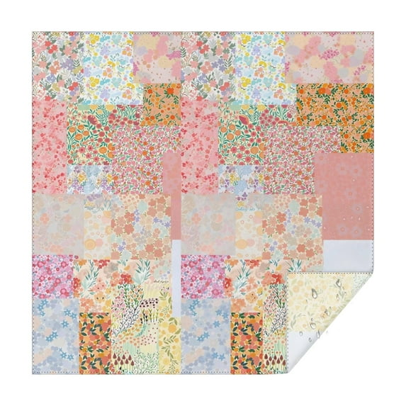 Pioneer Flower Floral Print Pattern Square Tablecloth,Waterproof Square Table Cover,Wipeable Spillproof Washable Table Cover for Home Kitchen Party Decor 60"x60"(152x152cm)