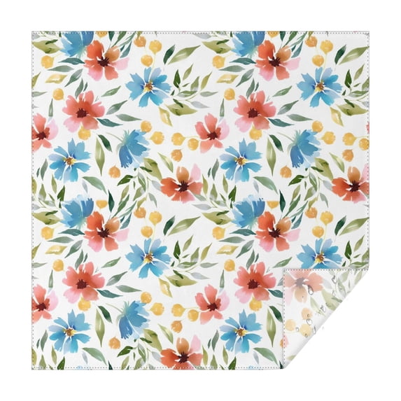Pioneer Flower Floral Print Pattern Square Tablecloth,Waterproof Square Table Cover,Wipeable Spillproof Washable Table Cover for Home Kitchen Party Decor 52"x52"(132x132cm)