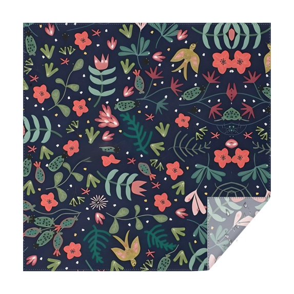 Pioneer Flower Floral Print Pattern Square Tablecloth,Waterproof Square Table Cover,Wipeable Spillproof Washable Table Cover for Home Kitchen Party Decor 42"X42"(107x107cm)