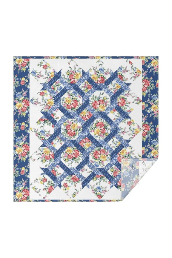 Pioneer Flower Floral Print Pattern Square Tablecloth,Waterproof Square Table Cover,Wipeable Spillproof Washable Table Cover for Home Kitchen Party Decor 52"x52"(132x132cm)
