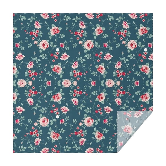 Pioneer Flower Floral Print Pattern Square Tablecloth,Waterproof Square Table Cover,Wipeable Spillproof Washable Table Cover for Home Kitchen Party Decor 60"x60"(152x152cm)