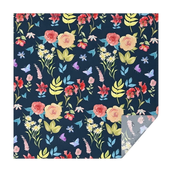 Pioneer Flower Floral Print Pattern Square Tablecloth,Waterproof Square Table Cover,Wipeable Spillproof Washable Table Cover for Home Kitchen Party Decor 60"x60"(152x152cm)