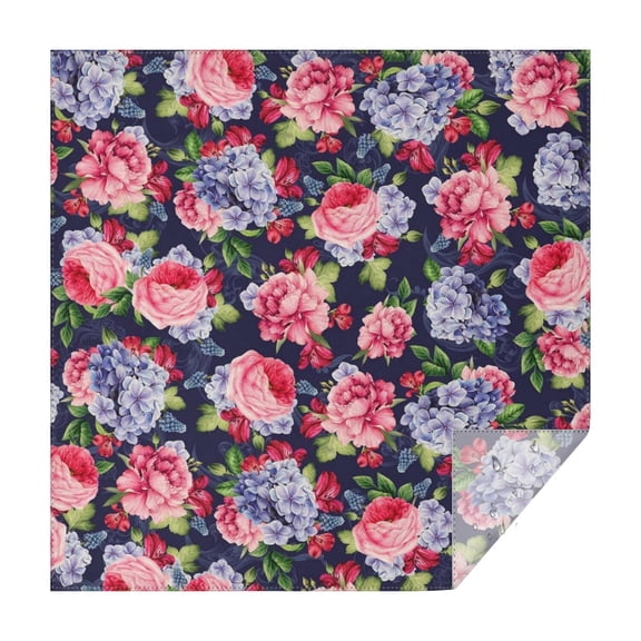 Pioneer Flower Floral Print Pattern Square Tablecloth,Waterproof Square Table Cover,Wipeable Spillproof Washable Table Cover for Home Kitchen Party Decor 60"x60"(152x152cm)