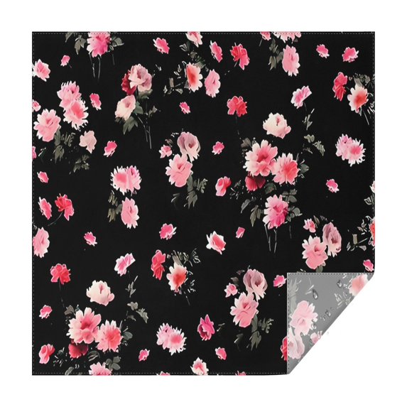 Pioneer Flower Floral Print Pattern Square Tablecloth,Waterproof Square Table Cover,Wipeable Spillproof Washable Table Cover for Home Kitchen Party Decor 52"x52"(132x132cm)