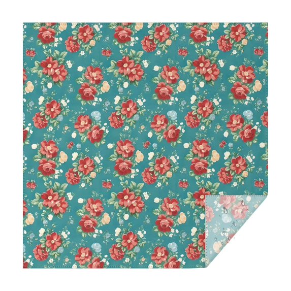 Pioneer Flower Floral Print Pattern Square Tablecloth,Waterproof Square Table Cover,Wipeable Spillproof Washable Table Cover for Home Kitchen Party Decor 42"X42"(107x107cm)