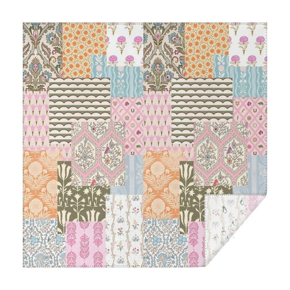 Pioneer Flower Floral Print Pattern Square Tablecloth,Waterproof Square Table Cover,Wipeable Spillproof Washable Table Cover for Home Kitchen Party Decor 42"X42"(107x107cm)