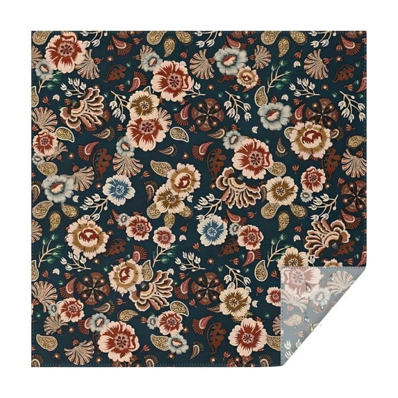 Pioneer Flower Floral Print Pattern Square Tablecloth,Waterproof Square Table Cover,Wipeable Spillproof Washable Table Cover for Home Kitchen Party Decor 52"x52"(132x132cm)