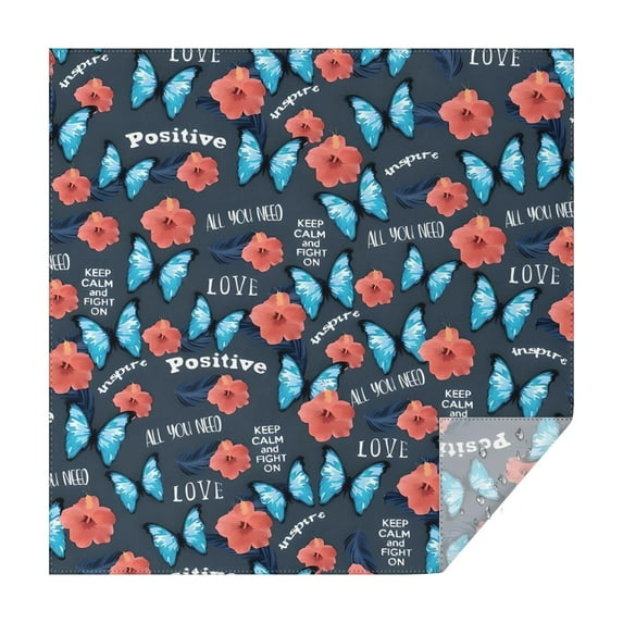 Pioneer Flower Floral Print Pattern Square Tablecloth,Waterproof Square Table Cover,Wipeable Spillproof Washable Table Cover for Home Kitchen Party Decor 52"x52"(132x132cm)