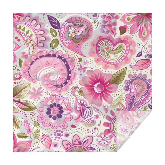 Pioneer Flower Floral Print Pattern Square Tablecloth,Waterproof Square Table Cover,Wipeable Spillproof Washable Table Cover for Home Kitchen Party Decor 42"X42"(107x107cm)