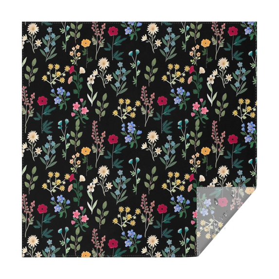 Pioneer Flower Floral Print Pattern Square Tablecloth,Waterproof Square Table Cover,Wipeable Spillproof Washable Table Cover for Home Kitchen Party Decor 60"x60"(152x152cm)