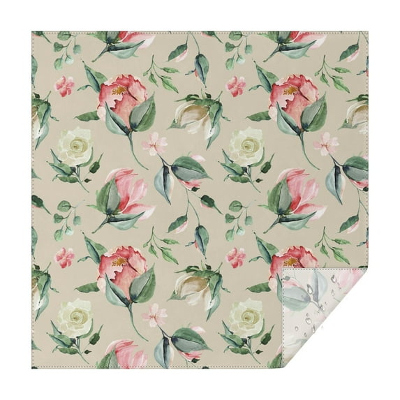 Pioneer Flower Floral Print Pattern Square Tablecloth,Waterproof Square Table Cover,Wipeable Spillproof Washable Table Cover for Home Kitchen Party Decor 42"X42"(107x107cm)