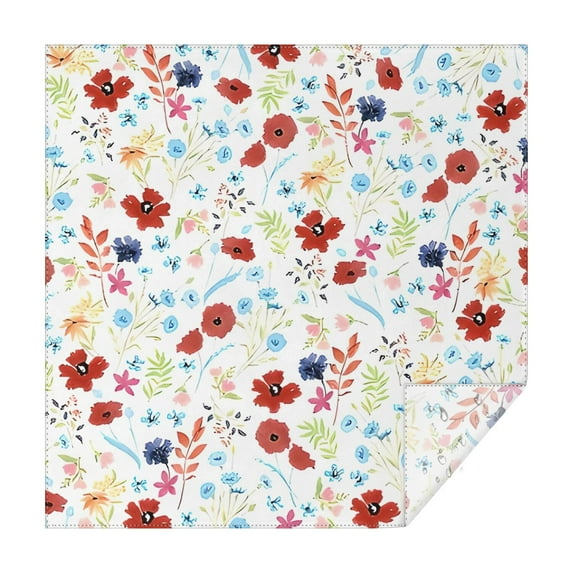 Pioneer Flower Floral Print Pattern Square Tablecloth,Waterproof Square Table Cover,Wipeable Spillproof Washable Table Cover for Home Kitchen Party Decor 42"X42"(107x107cm)